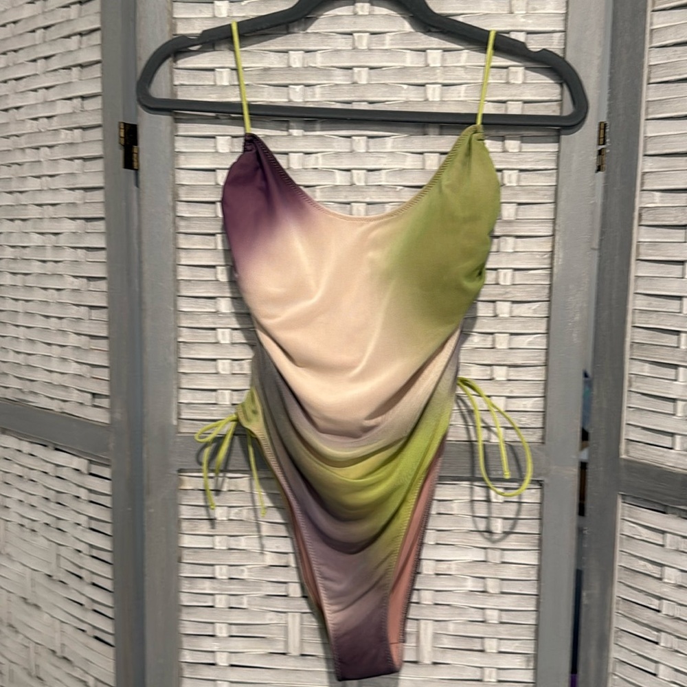 Zara Ruched Tie Dye Swimsuit